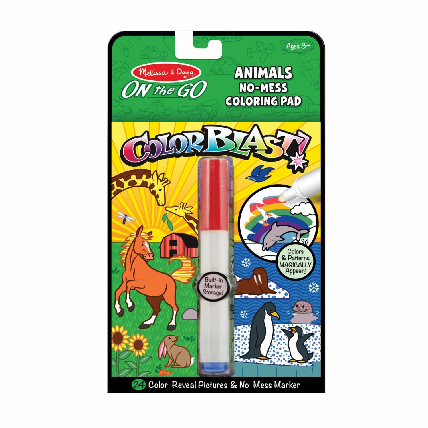 Activity Books | On The Go Colorblast No Mess Coloring Pad -Animals Activity Books Activity Books