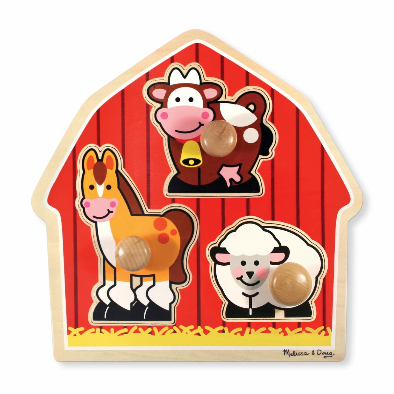 Animals & Nature Puzzles | Barnyard Animals Jumbo Knob Puzzle – 3 Pieces Animals & Nature Puzzles Animals & Nature Puzzles