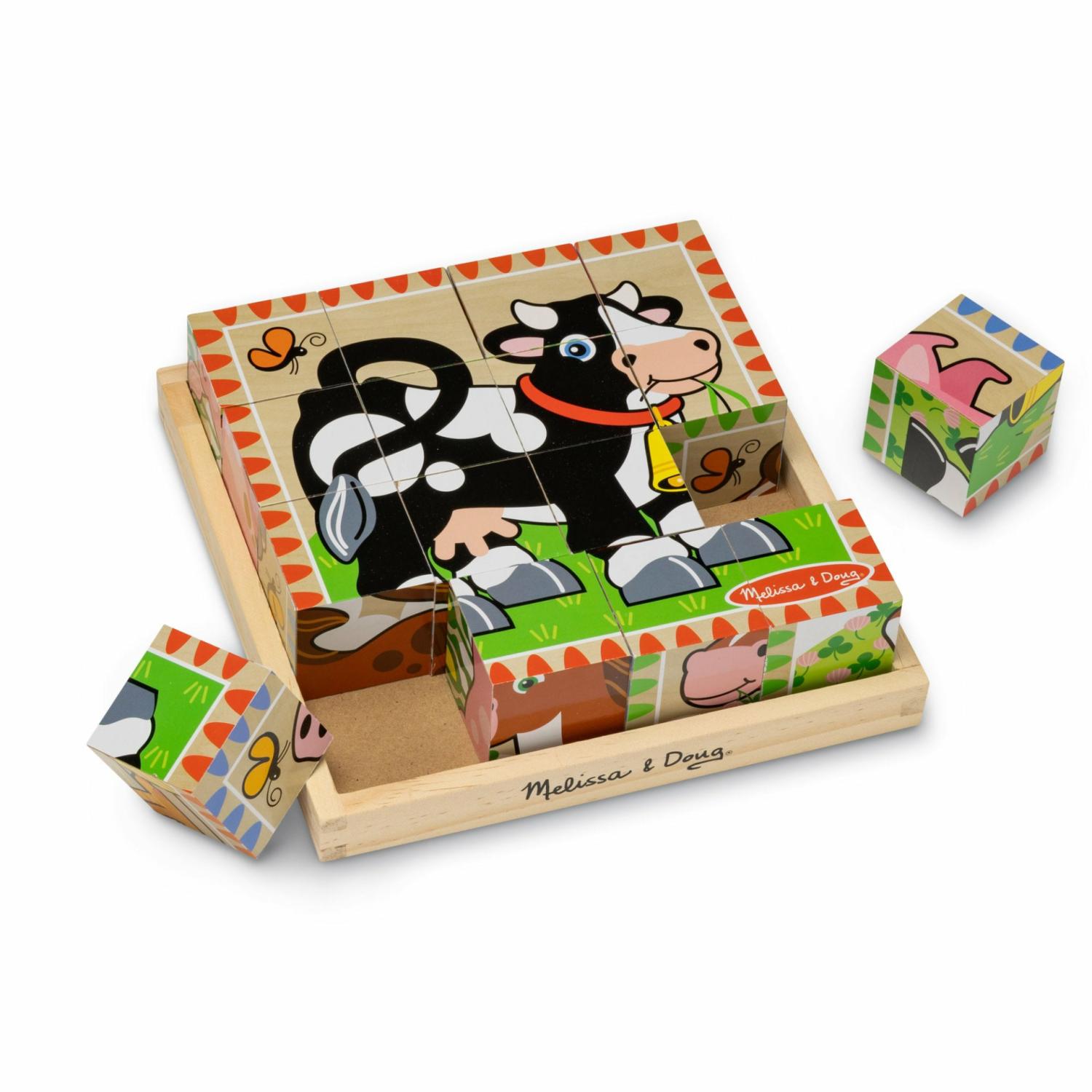 Animals & Nature Puzzles | Farm Cube Puzzle – 16 Pieces Animals & Nature Puzzles Animals & Nature Puzzles