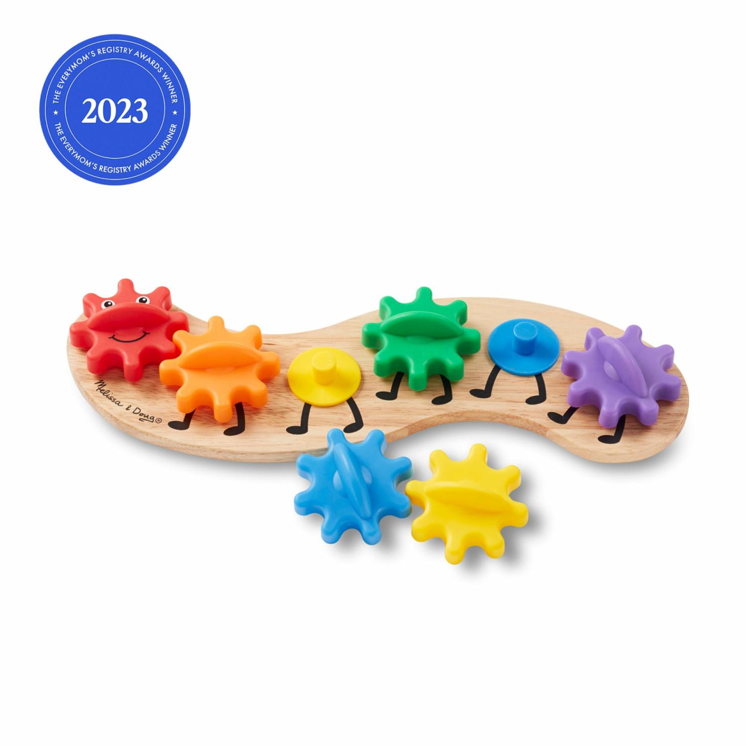 Colors & Shapes | Wooden Rainbow Caterpillar Gears Toddler Toy Colors & Shapes Colors & Shapes