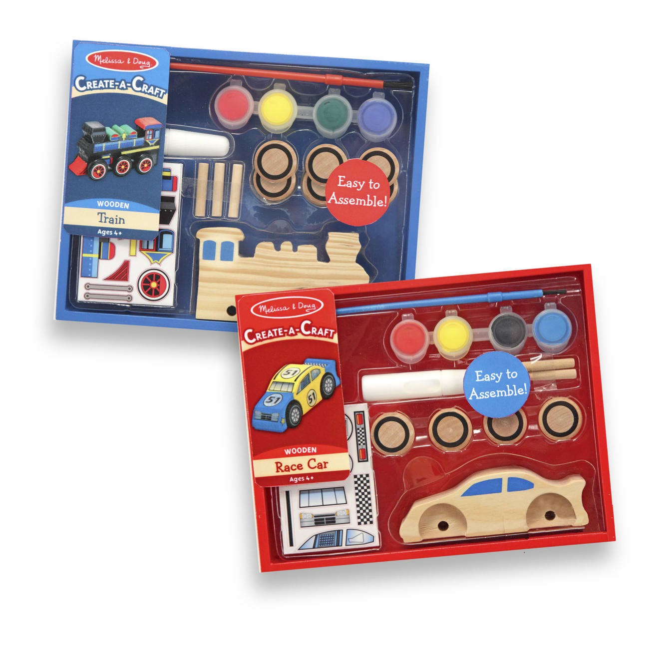 Craft & Stamp Kits | Decorate-Your-Own Wooden Train And Race Car Craft Kit Arts & Crafts Craft & Stamp Kits