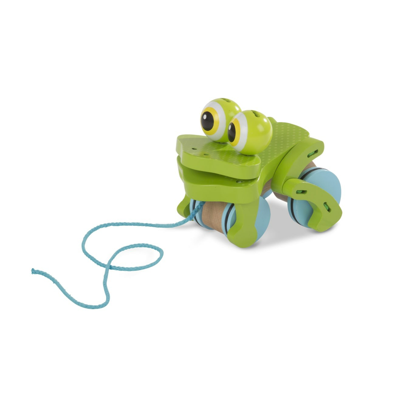 Motor Skills | First Play Frolicking Frog Wooden Pull Toy Learning Toys Melissa & Doug