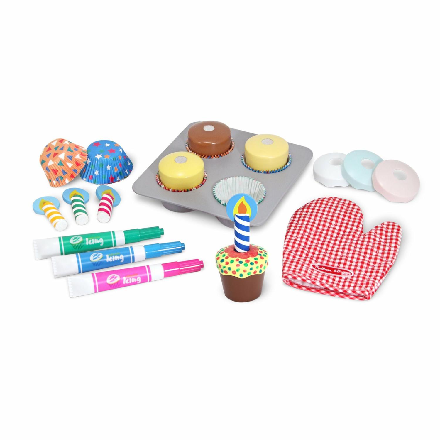 Play Food & Play Sets | Bake & Decorate Wooden Cupcake Play Set Play Food & Play Sets Melissa & Doug