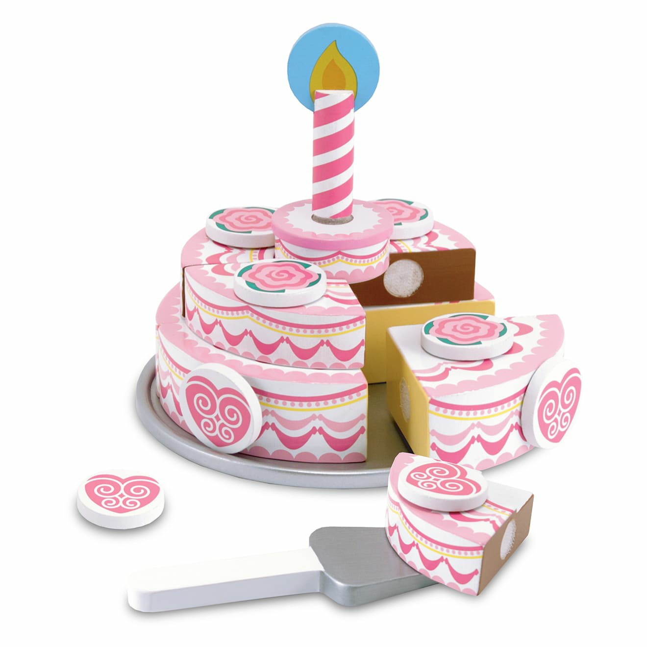 Play Food & Play Sets | Triple-Layer Party Cake – Wooden Play Food Play Food & Play Sets Melissa & Doug