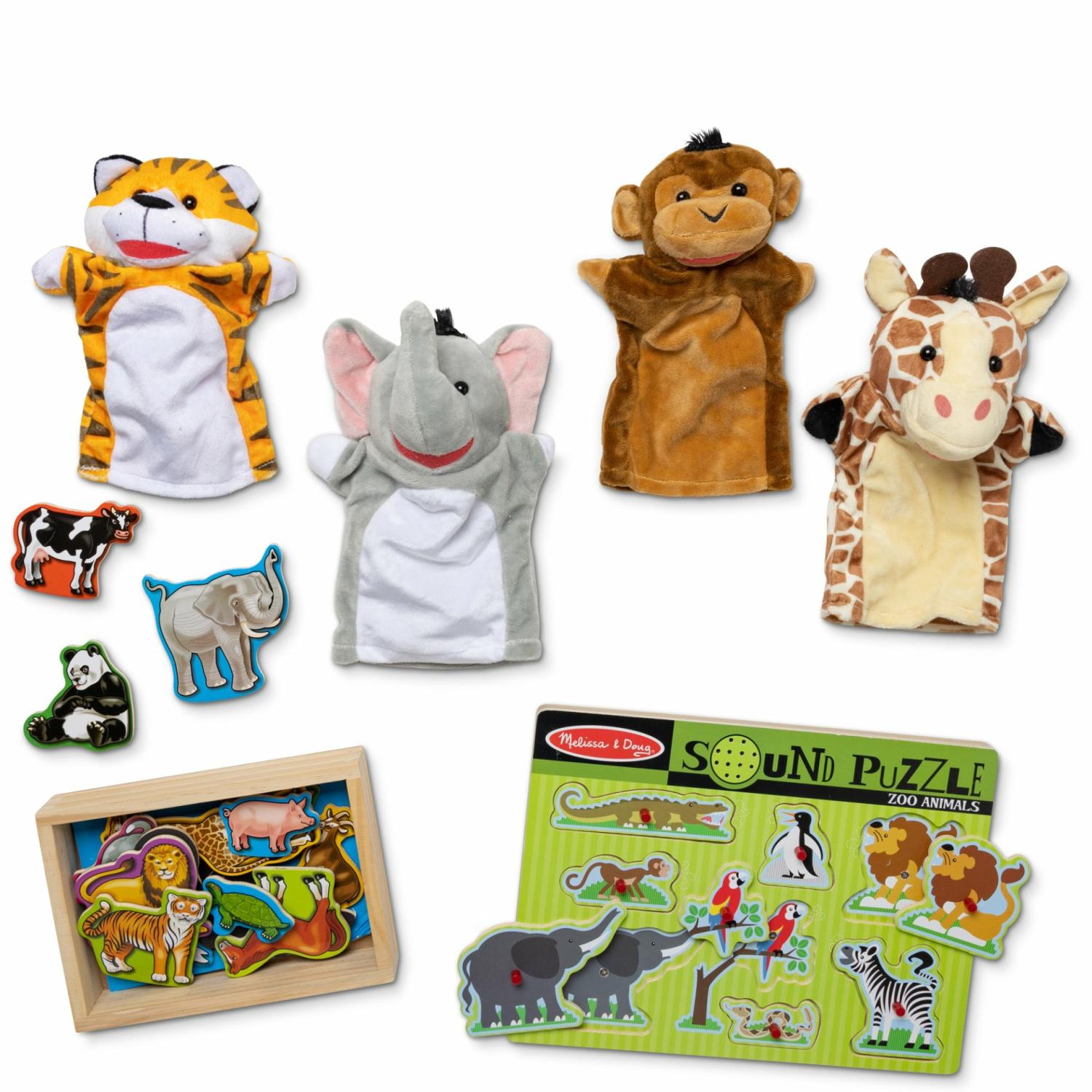 Puppets | All About Animals Gift Bundle Plush Melissa & Doug