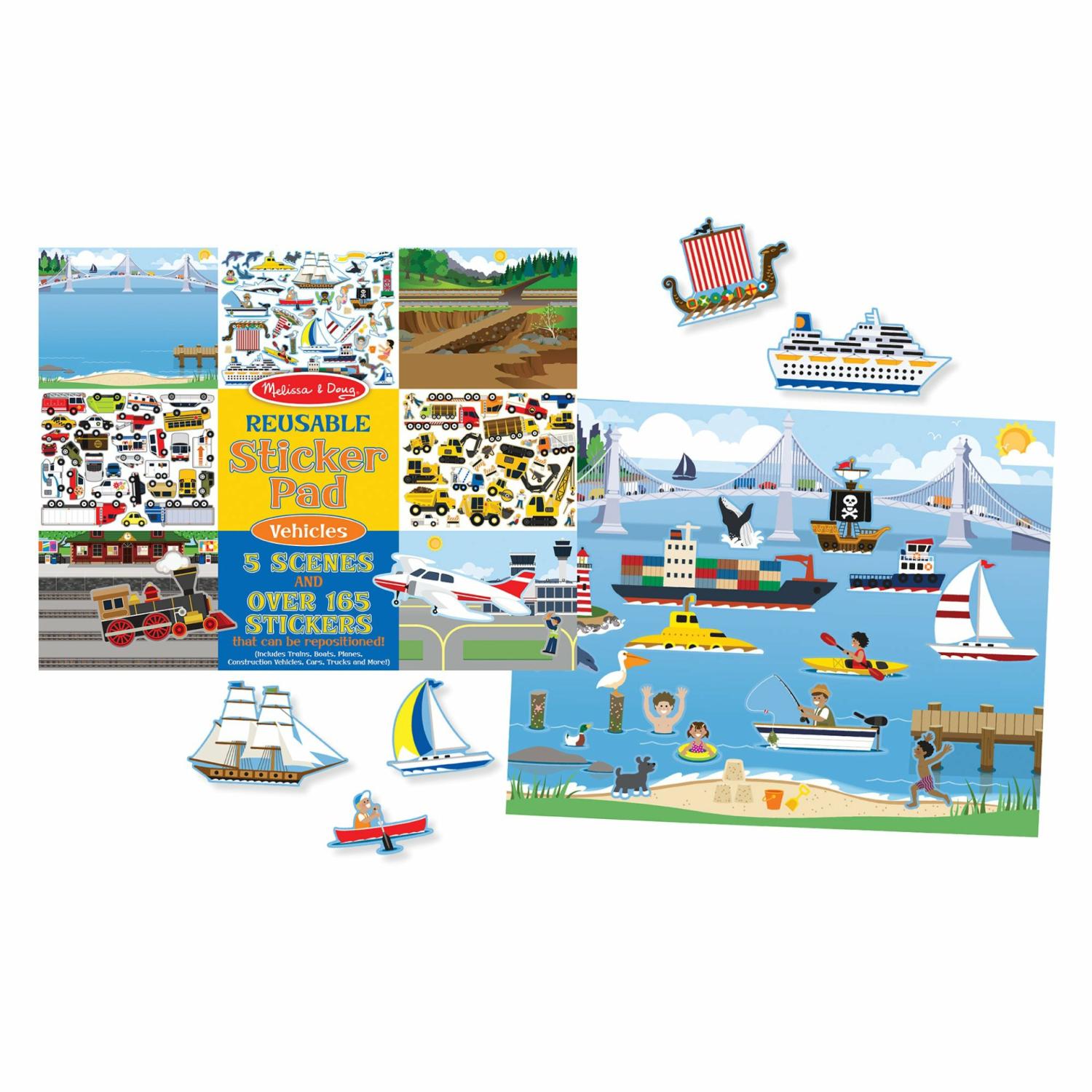 Stickers & Sticker Books | Reusable Sticker Pad – Vehicles Arts & Crafts Melissa & Doug