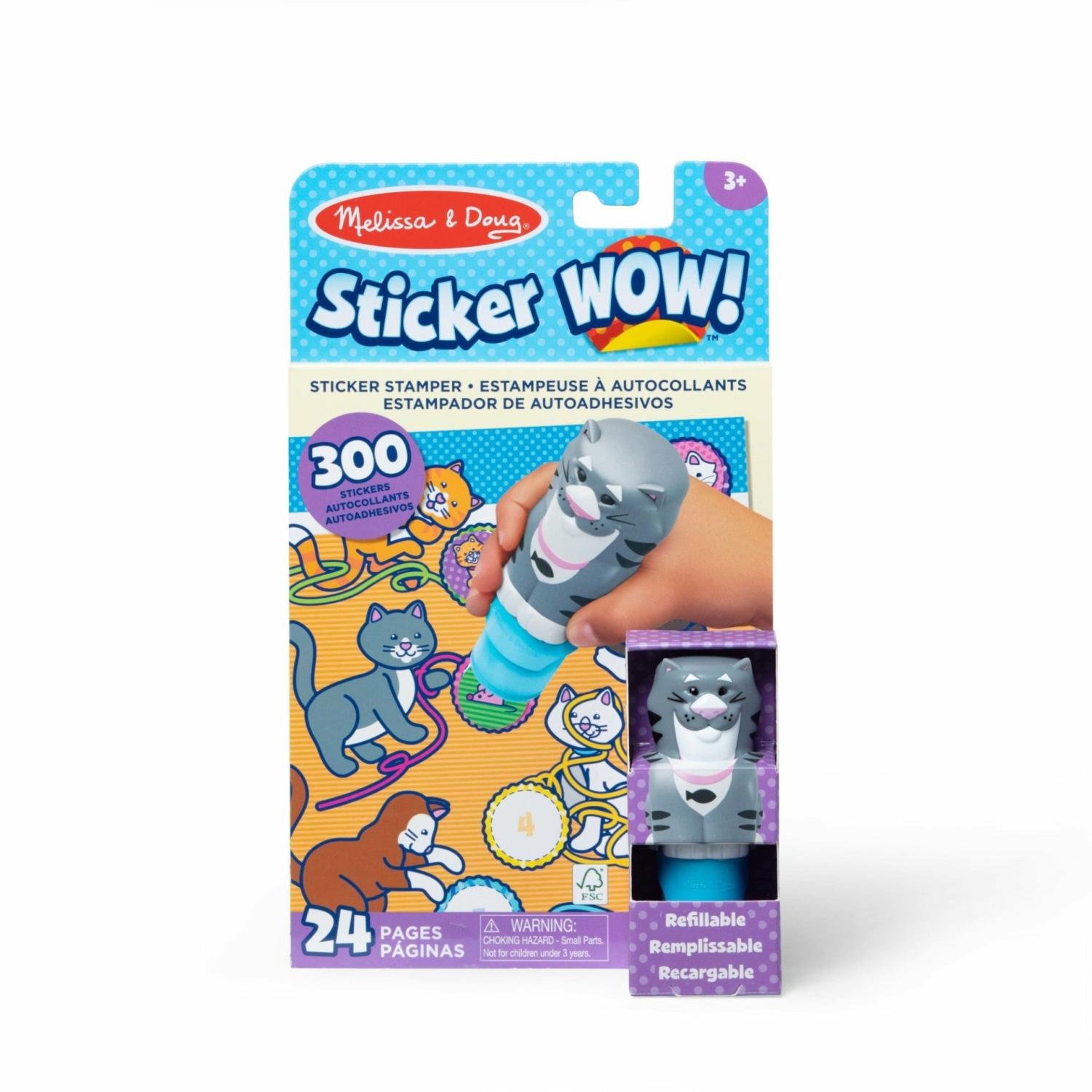 Stickers & Sticker Books | Sticker Wow!® Activity Pad & Sticker Stamper – Cat Arts & Crafts Melissa & Doug