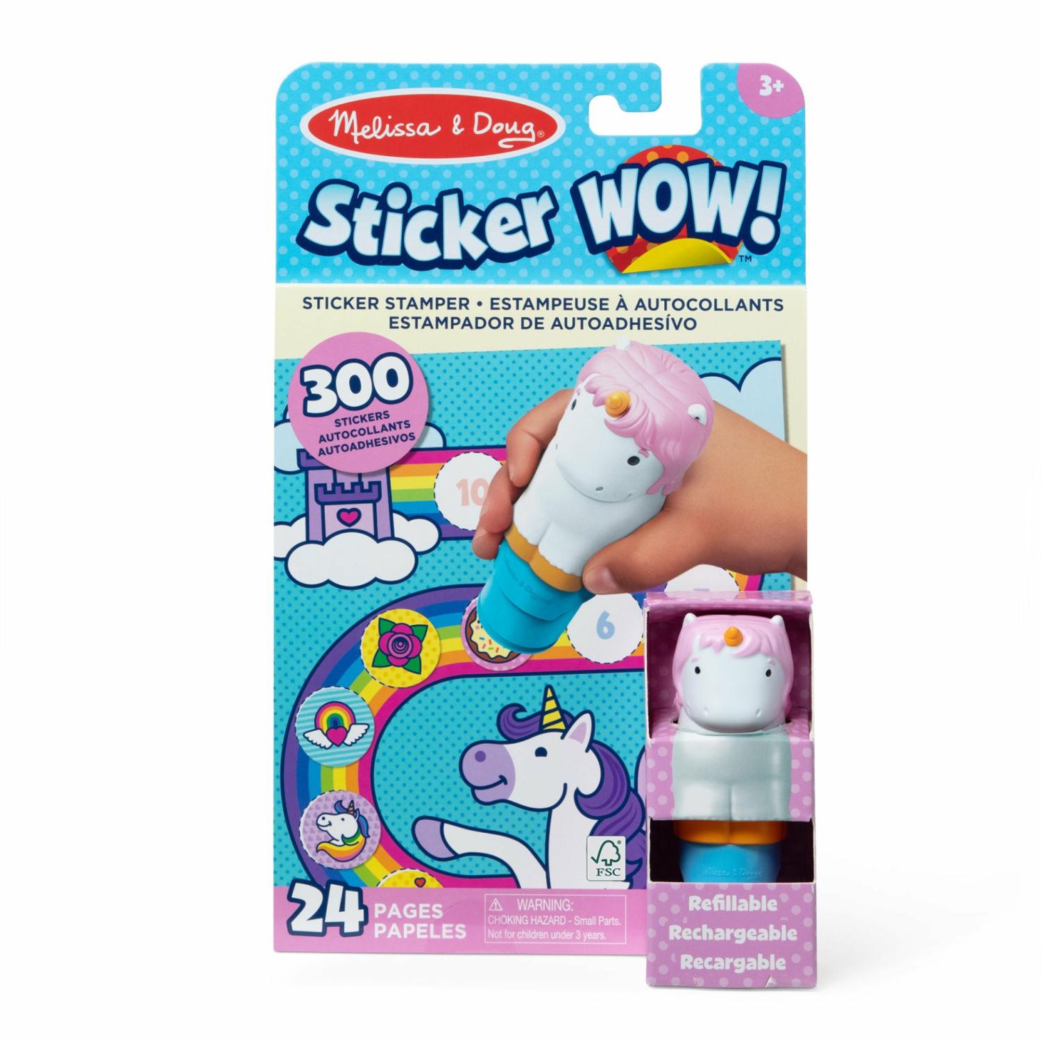 Stickers & Sticker Books | Sticker Wow!® Activity Pad & Sticker Stamper – Unicorn Arts & Crafts Melissa & Doug