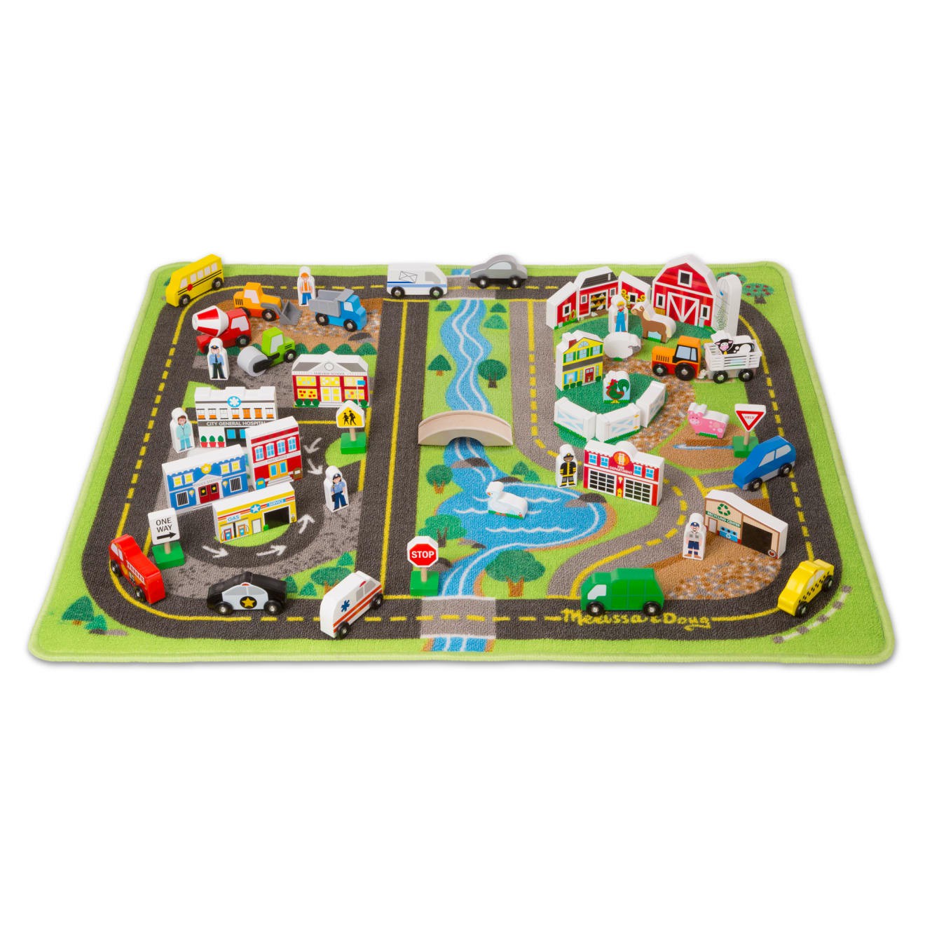 Vehicles & Trains | Deluxe Road Rug Play Set Trains & More Toys Melissa & Doug