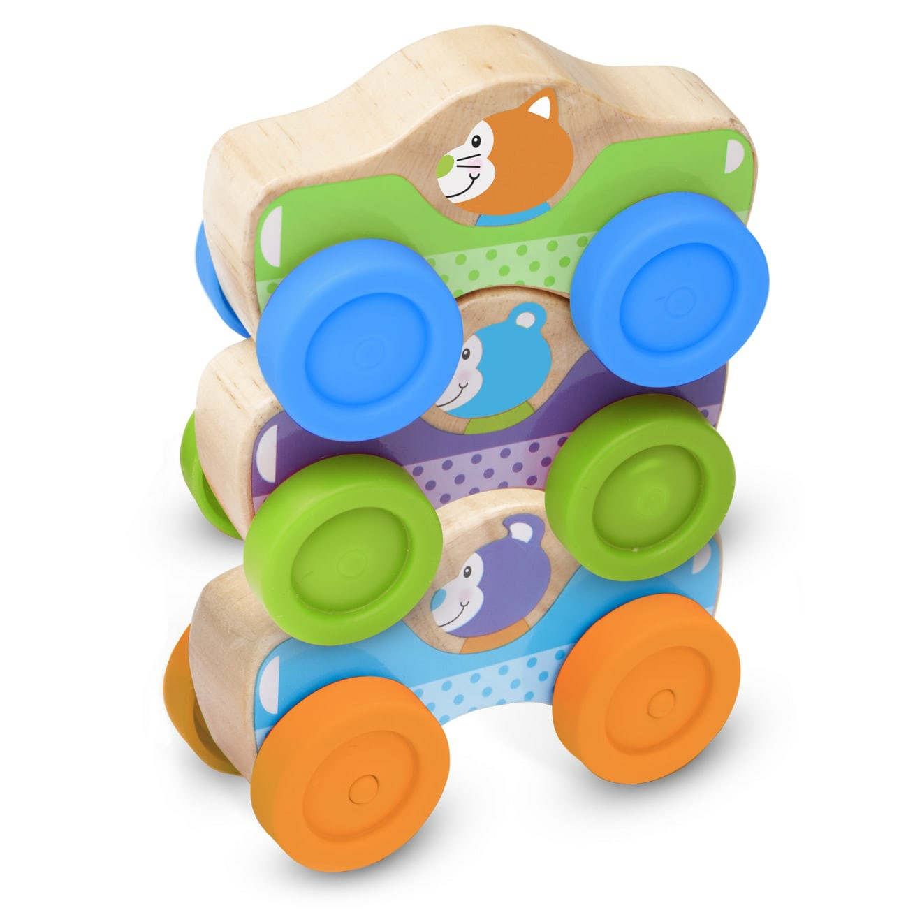 Vehicles & Trains | First Play Wooden Animal Stacking Cars Melissa & Doug