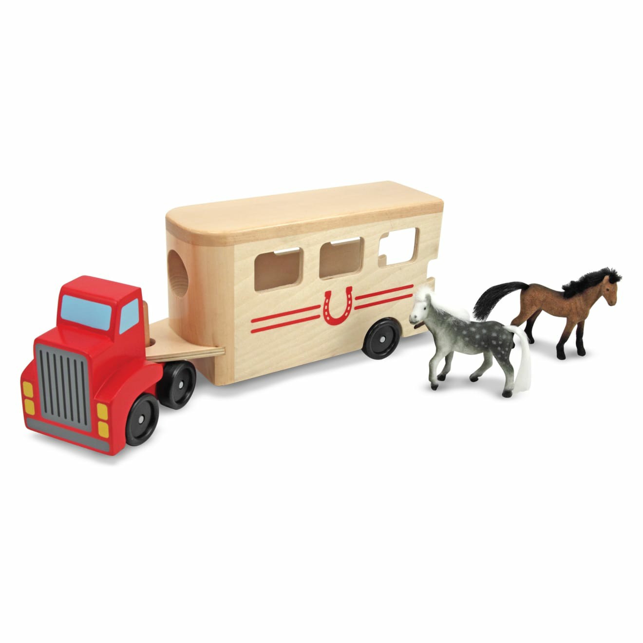 Vehicles & Trains | Horse Carrier Wooden Vehicles Play Set Trains & More Toys Melissa & Doug