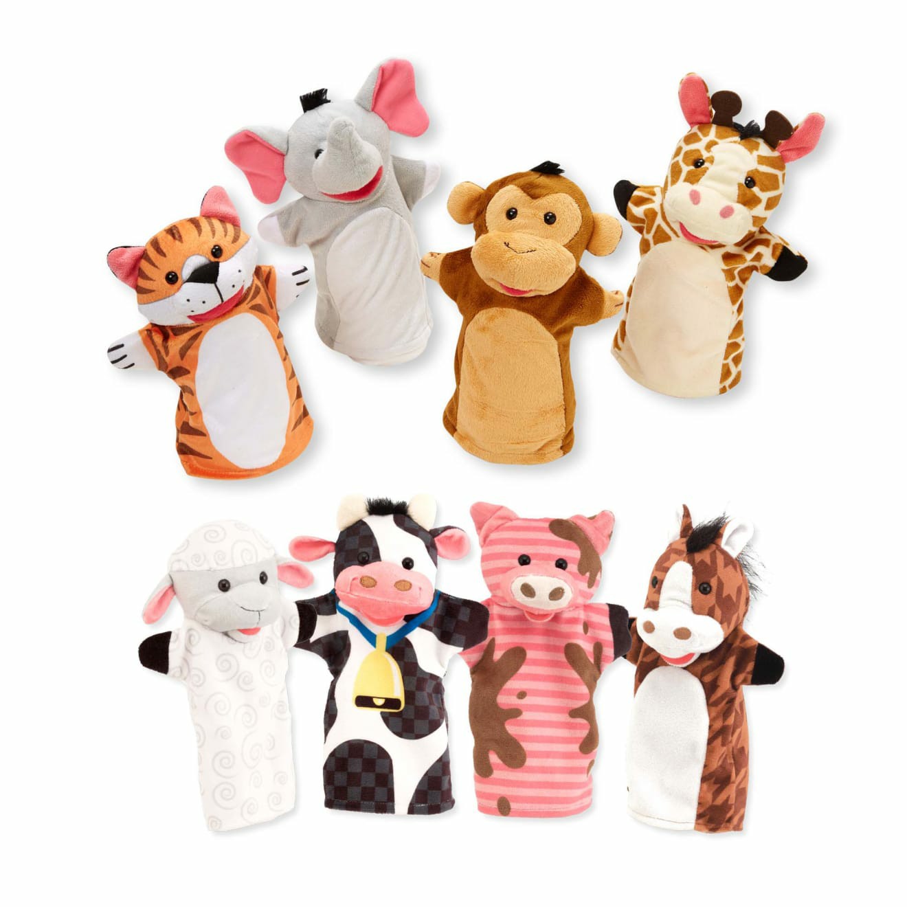 Puppets | Hand Puppets Bundle – Farm & Zoo Friends Plush Melissa & Doug