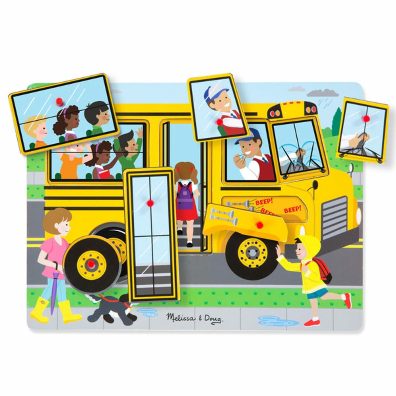 Vehicle & Train Puzzles | The Wheels On The Bus Sound Puzzle Puzzles Melissa & Doug